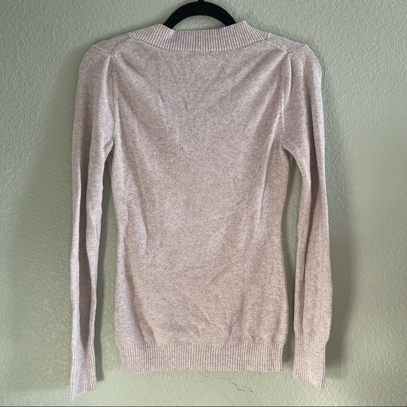 Express Heather Beige V-Neck Sweater - Picture 4 of 4